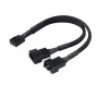 Akasa AK-CBFA04-15 cavo splitter PWM per ventole, 15 cm, rivestito, nero