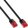 InLine Cavo patch ultraslim piatto U/UTP Cat.6 Gigabit nero 1 m