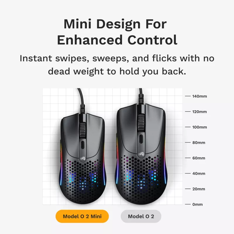 Mouse gaming Glorious Gaming Model O 2 Mini RGB nero