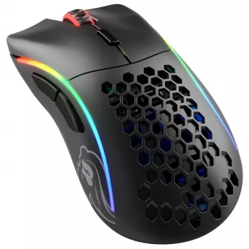 Mouse gaming Glorious Model D Wireless – nero opaco, per destrorsi, RF Wireless, 19000 DPI, nero