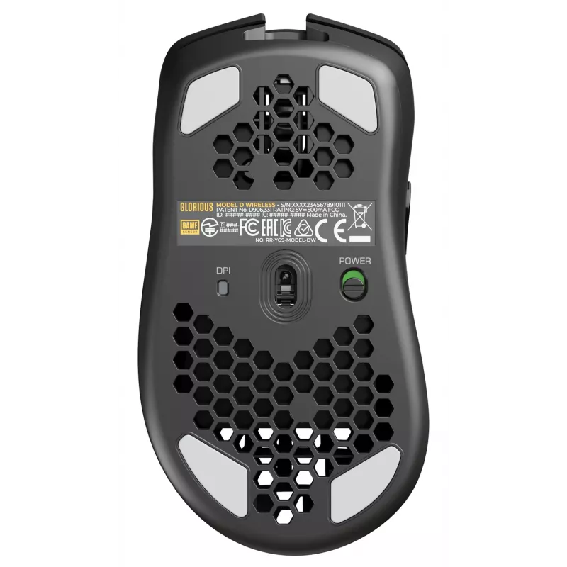 Mouse gaming Glorious Model D Wireless – nero opaco, per destrorsi, RF Wireless, 19000 DPI, nero