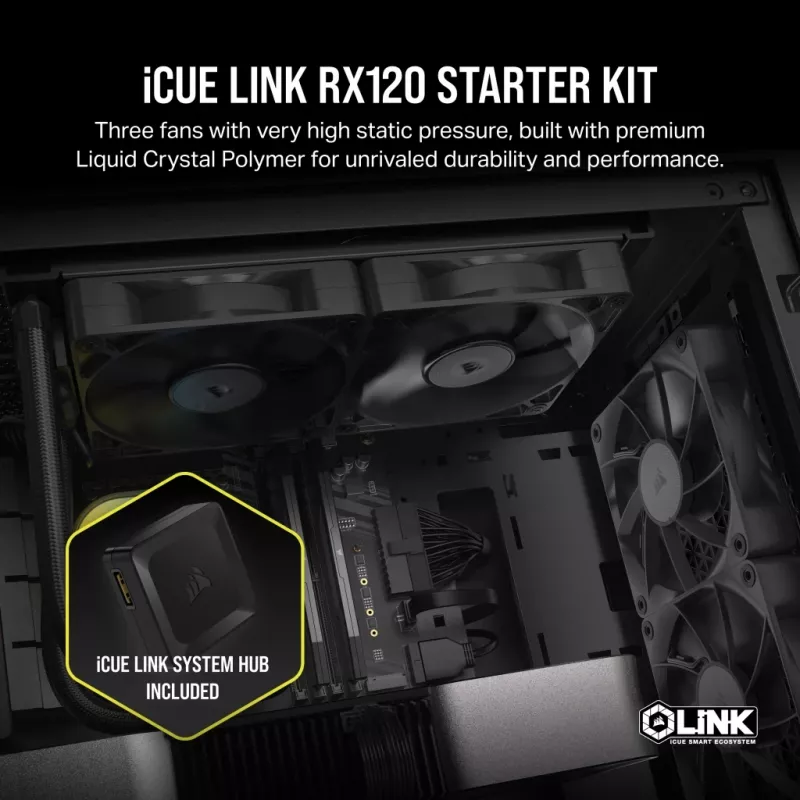 Kit ventole triple CORSAIR Rx Series iCUE LINK RX120 120 mm