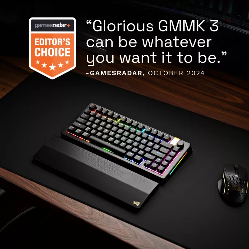 Glorious GMMK 3 Pro HE tastiera da gaming wireless 75%, preassemblata, switch Fox HE, ANSI US, nera