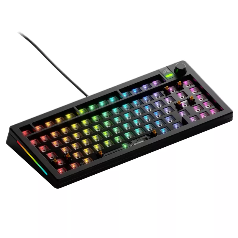 Tastiera meccanica GLORIOUS GMMK 3 75% Barebones USB con filo RGB nera