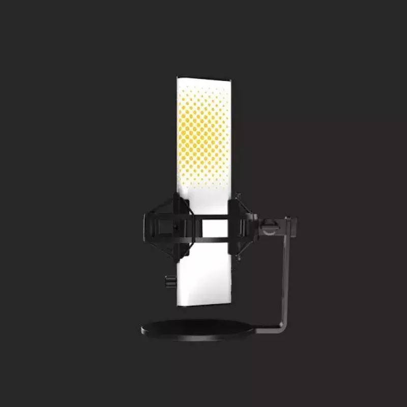 Microfono PC Endgame Gear XSTRM — USB con filo, sensibilità -36 dB, 20–20000 Hz, controlli touch, cavo 2 m, nero/bianco