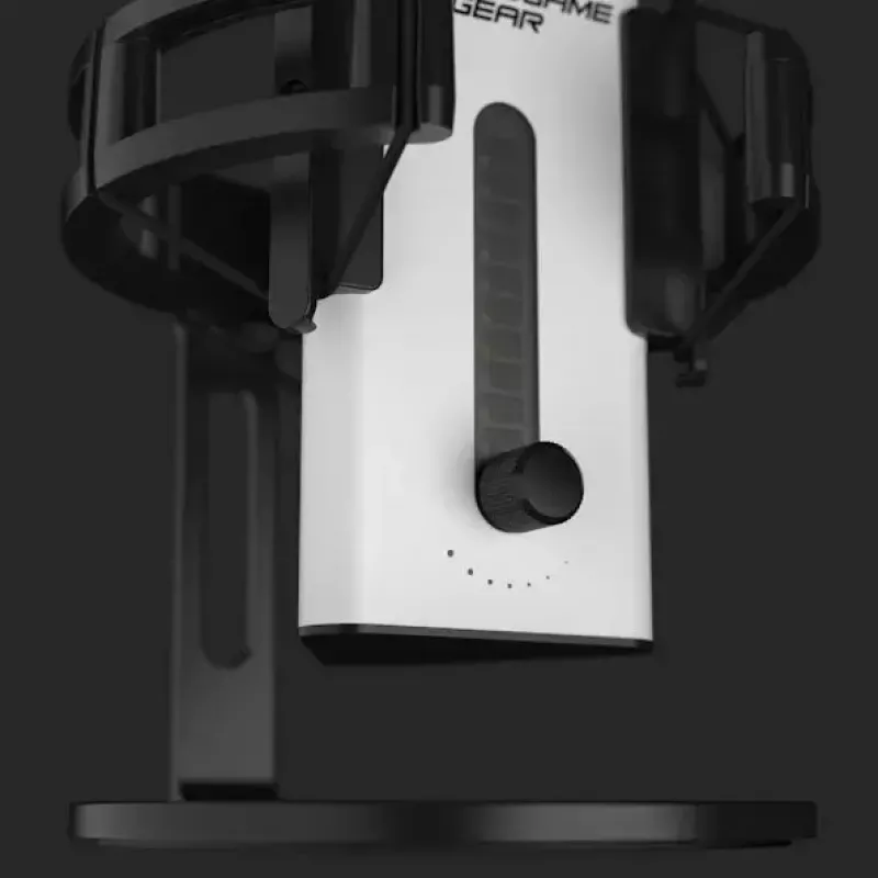 Microfono PC Endgame Gear XSTRM — USB con filo, sensibilità -36 dB, 20–20000 Hz, controlli touch, cavo 2 m, nero/bianco