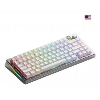 Tastiera meccanica GLORIOUS GMMK 3 PRO 75% Prebuilt Wireless, USB + RF + Bluetooth, QWERTY, argento