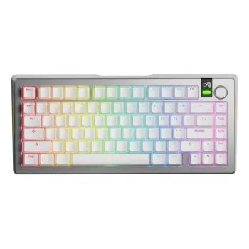 Tastiera meccanica GLORIOUS GMMK 3 PRO 75% Prebuilt Wireless, USB + RF + Bluetooth, QWERTY, argento