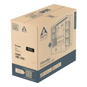 ARCTIC Xtender VG (Black) case PC E-ATX Premium con montaggio GPU verticale