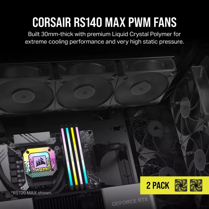 Ventola Corsair RS140 MAX ventola per case computer 14 cm nero 2 pz.