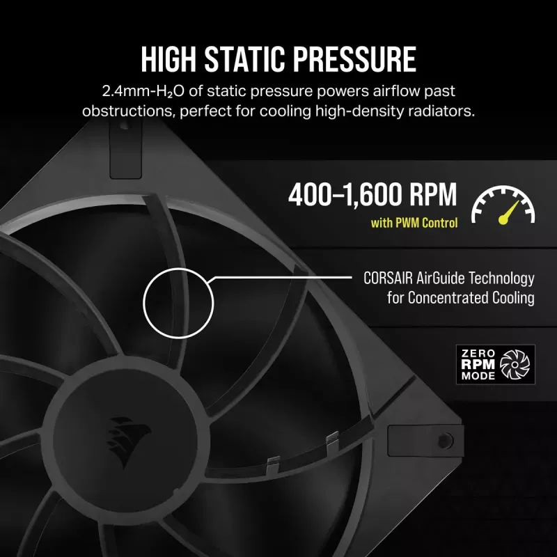 Ventola Corsair RS140 MAX ventola per case computer 14 cm nero 2 pz.