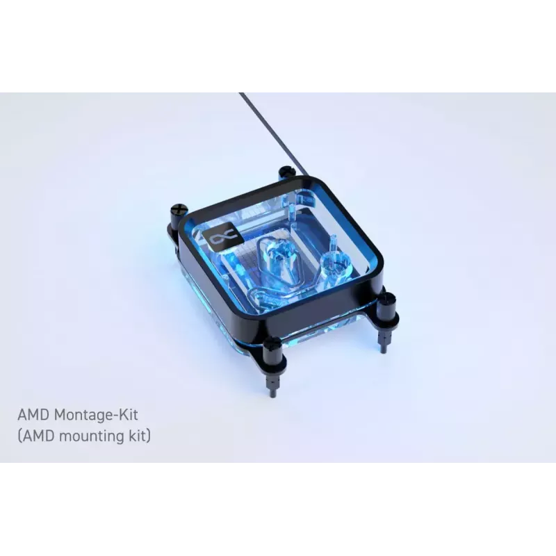 Water block Alphacool Core 1 LT Aurora acrilico rame nichel nero trasparente