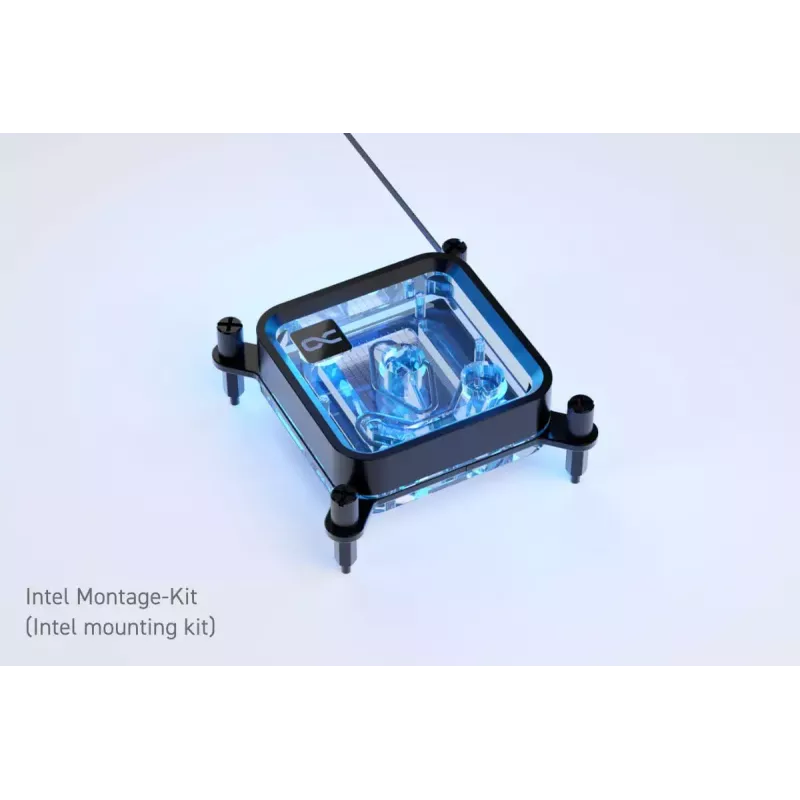 Water block Alphacool Core 1 LT Aurora acrilico rame nichel nero trasparente