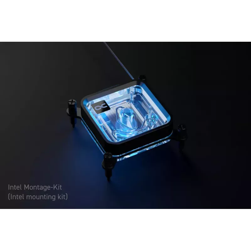 Water block Alphacool Core 1 LT Aurora acrilico rame nichel nero trasparente