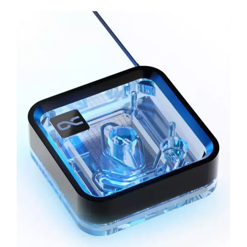 Water block Alphacool Core 1 LT Aurora acrilico rame nichel nero trasparente