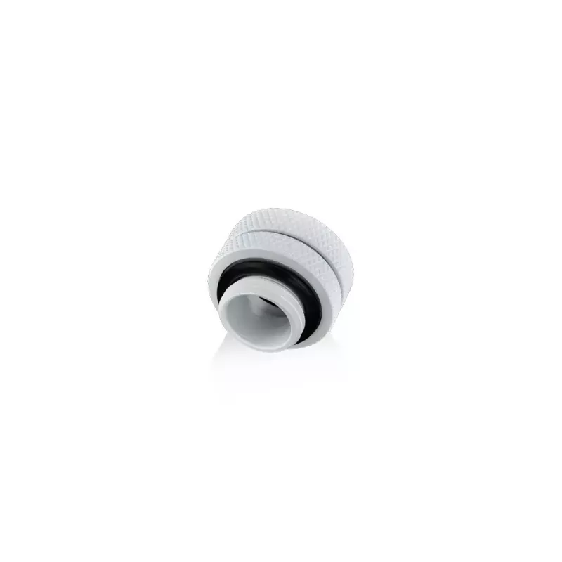 Raccordo in ottone BitsPower BP-DWEML per raffreddamento a liquido, finitura bianca, filettatura 1/4 di pollice