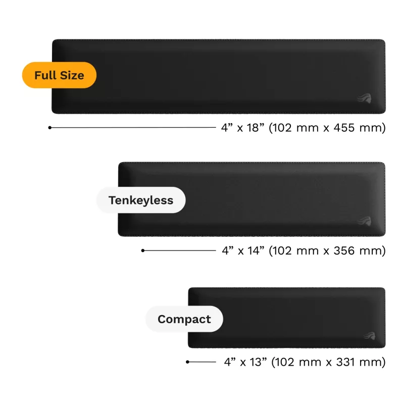 Poggiapolsi GLORIOUS tessuto 100 mm nero per tastiere — GLO-KB-ACC-WR-CLTH-100-BLK