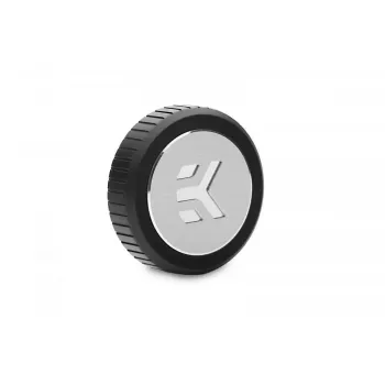 Tappo EK-Quantum Torque — ottone, nero/argento, Ø 23 mm, altezza 5,5 mm