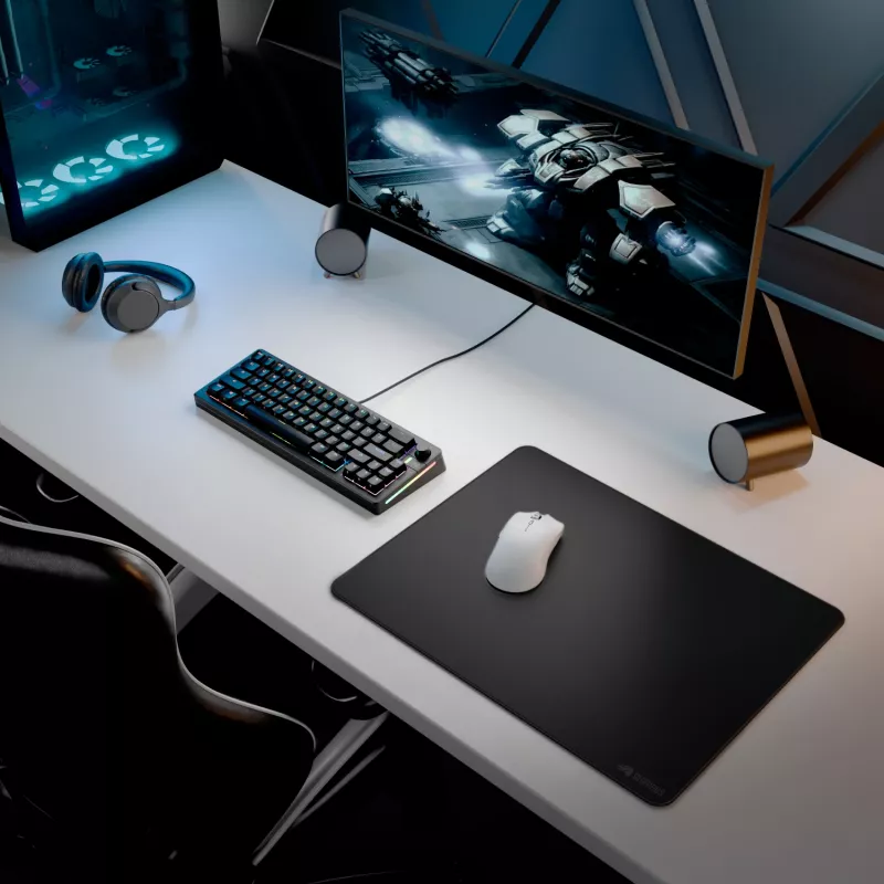 Glorious Gaming Glorious Mouse Pad 2 XL - cucito - nero, nero, monocromatico, tessuto, gomma, base antiscivolo, tappetino per mouse gaming