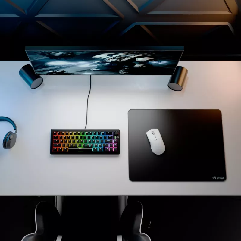 Glorious Gaming Glorious Mouse Pad 2 XL - cucito - nero, nero, monocromatico, tessuto, gomma, base antiscivolo, tappetino per mouse gaming