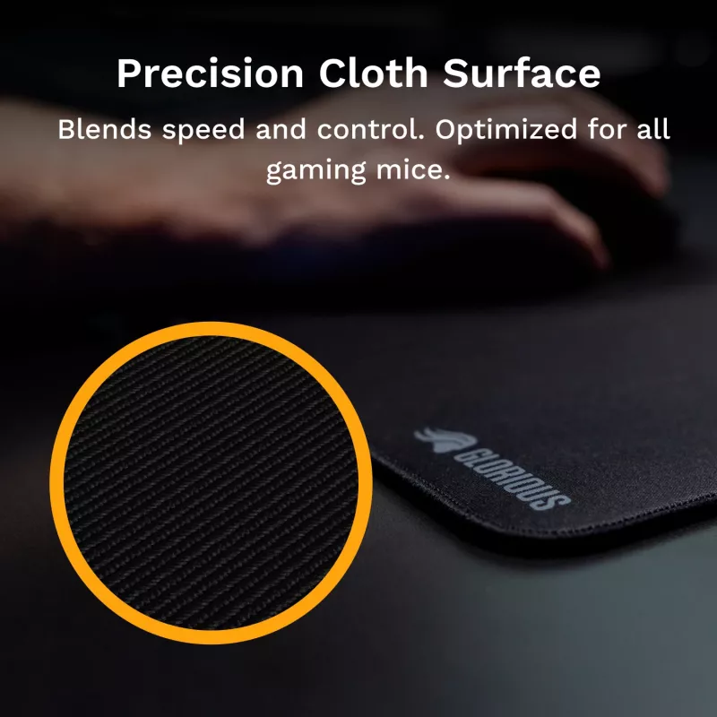Glorious Gaming Glorious Mouse Pad 2 XL - cucito - nero, nero, monocromatico, tessuto, gomma, base antiscivolo, tappetino per mouse gaming