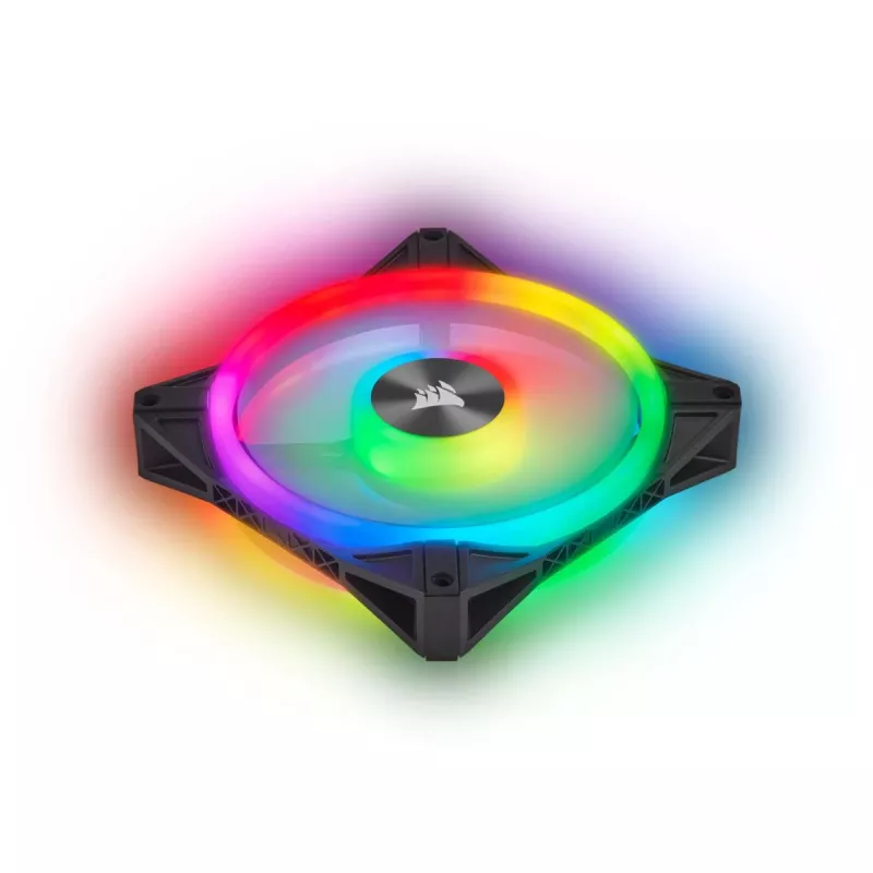 Kit doppia ventola CORSAIR iCUE QL140 RGB 140mm PWM con Lighting Node Core