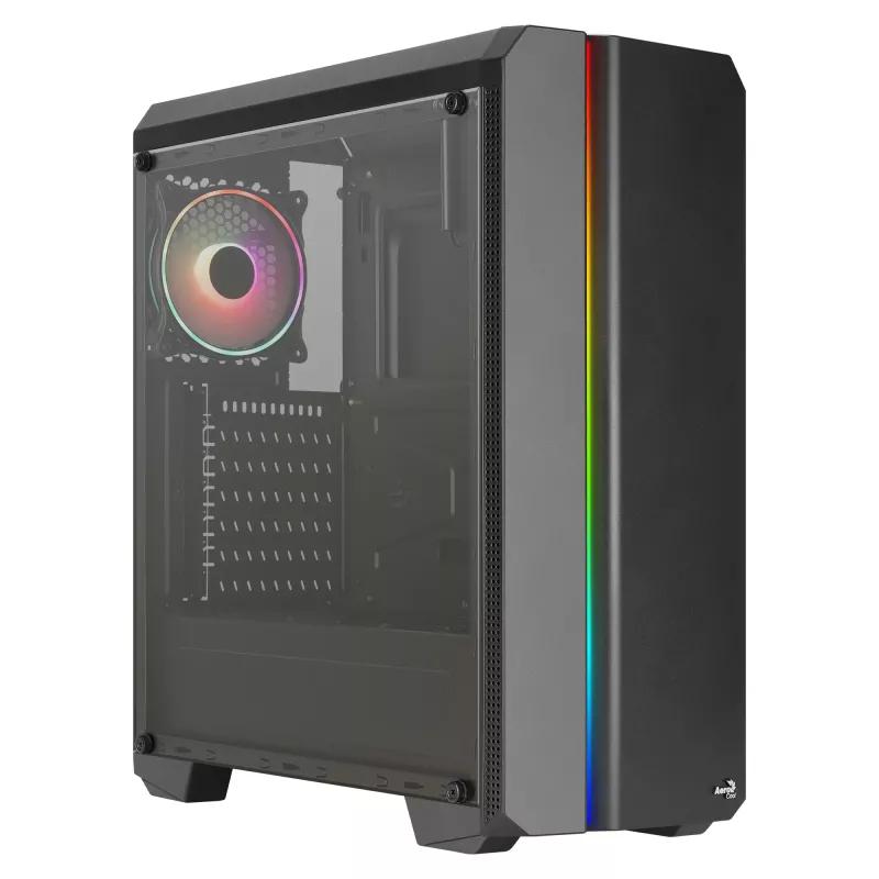 Case PC Aerocool GENESISV2BK ATX, pannello frontale LED ventola ARGB 12 cm, nero