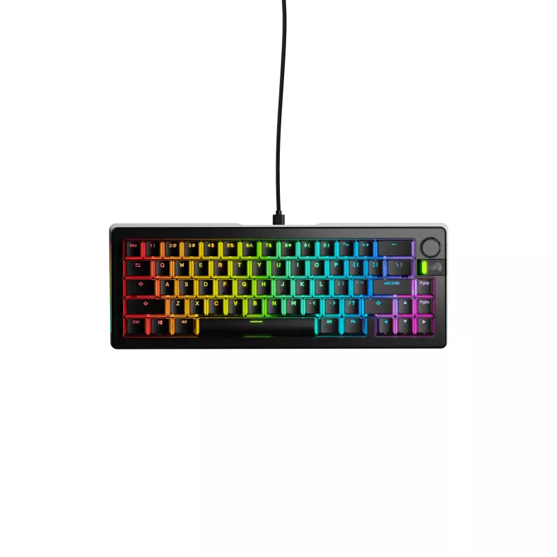 GLORIOUS GMMK 3 PRO 65% Tastiera meccanica preassemblata, cablata USB, QWERTY, RGB, Nero