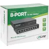 InLine Switch di rete 8 porte, 1 Gbit/s, desktop, metallo, senza ventola, porte schermate