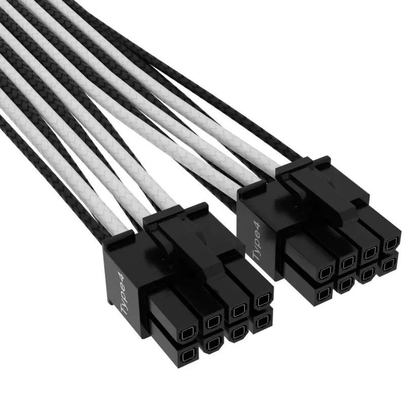 Cavo CORSAIR Premium Individually Sleeved 12+4pin PCIe Gen 5 12VHPWR 600W Type 4 nero/bianco