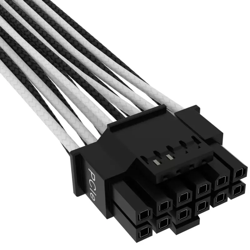 Cavo CORSAIR Premium Individually Sleeved 12+4pin PCIe Gen 5 12VHPWR 600W Type 4 nero/bianco