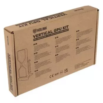 Kit di montaggio verticale GPU Kolink KL-VERTKIT — compatibile con Midi Tower, acciaio e TPE, cavo 0,23 m
