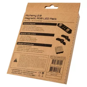 Kit illuminazione per case PC BITFENIX Alchemy 2.0, case universale, 12 V, 5,04 W, 2 pezzi, 10 mm x 0,5 m, nero/bianco