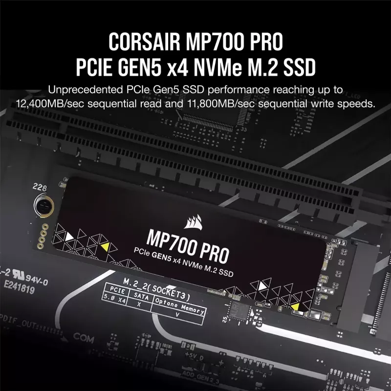 SSD 2 TB CORSAIR M.2 PCI-E NVMe Gen5 MP700 PRO retail