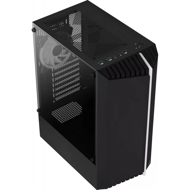 Aerocool Bionic V2 (PGS Bionic-G-BK-v2) case PC Midi Tower, ATX, RGB, vetro temperato, nero