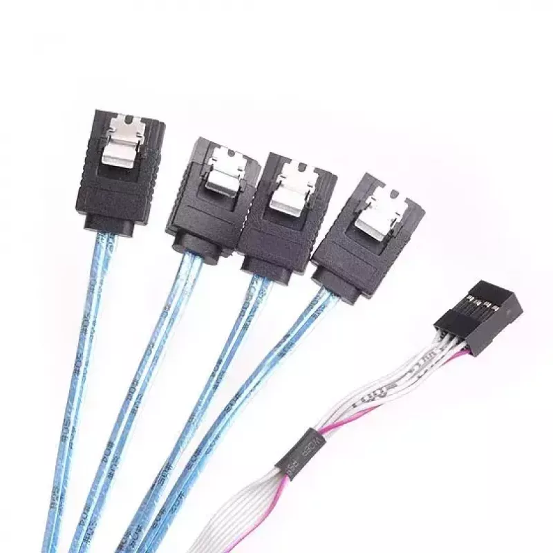 SilverStone SST-CPS05 cavo da Mini-SAS HD (SFF-8643) a SATA 7 pin con sideband, 4 lane, SAS 12 Gbit/s, 0,5 m, nero