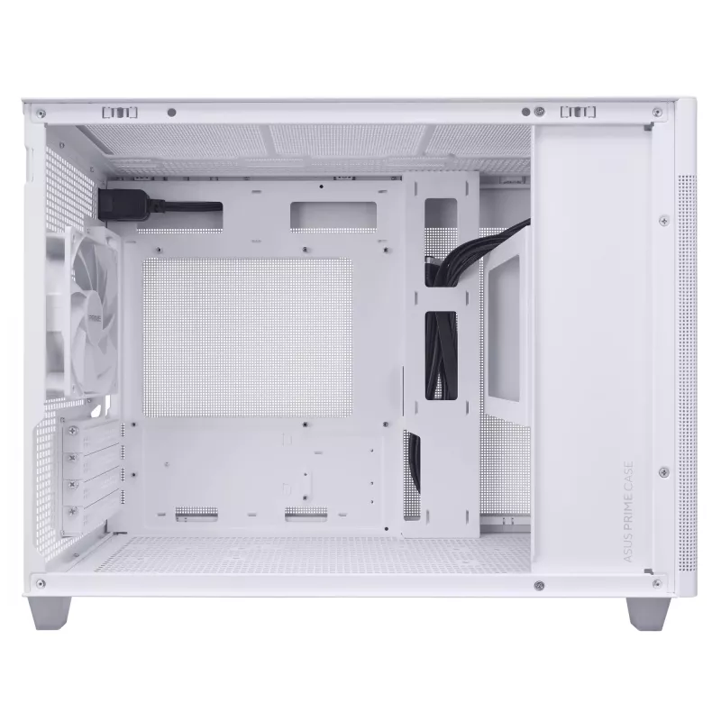 Case PC ASUS Prime AP201 MicroATX Mini Tower bianco — supporta microATX, GPU fino a 338 mm, 3×3,5 inch + 1×2,5 inch unità, USB-A 3.2 Gen1×2, USB-C 3.2 Gen2×1