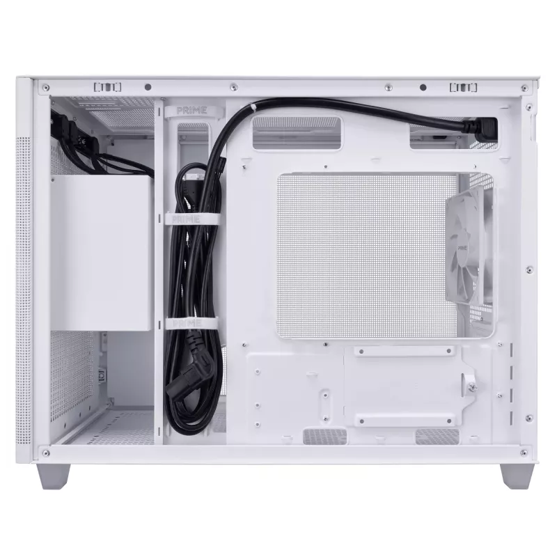 Case PC ASUS Prime AP201 MicroATX Mini Tower bianco — supporta microATX, GPU fino a 338 mm, 3×3,5 inch + 1×2,5 inch unità, USB-A 3.2 Gen1×2, USB-C 3.2 Gen2×1