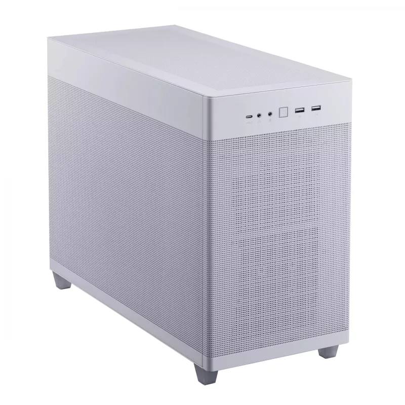 Case PC ASUS Prime AP201 MicroATX Mini Tower bianco — supporta microATX, GPU fino a 338 mm, 3×3,5 inch + 1×2,5 inch unità, USB-A 3.2 Gen1×2, USB-C 3.2 Gen2×1