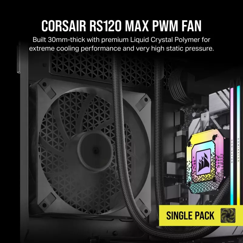 Ventola Corsair RS120 MAX 12 cm nera 2000 U/min 4,2 mmH2O