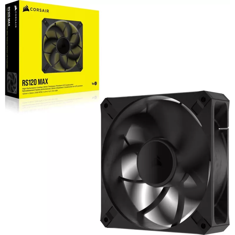 Ventola Corsair RS120 MAX 12 cm nera 2000 U/min 4,2 mmH2O