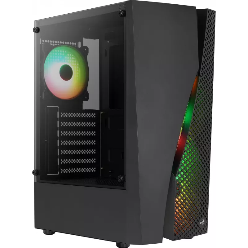Case PC Aerocool WAVEBKV3 ATX in vetro temperato con 4 ventole RGB nero