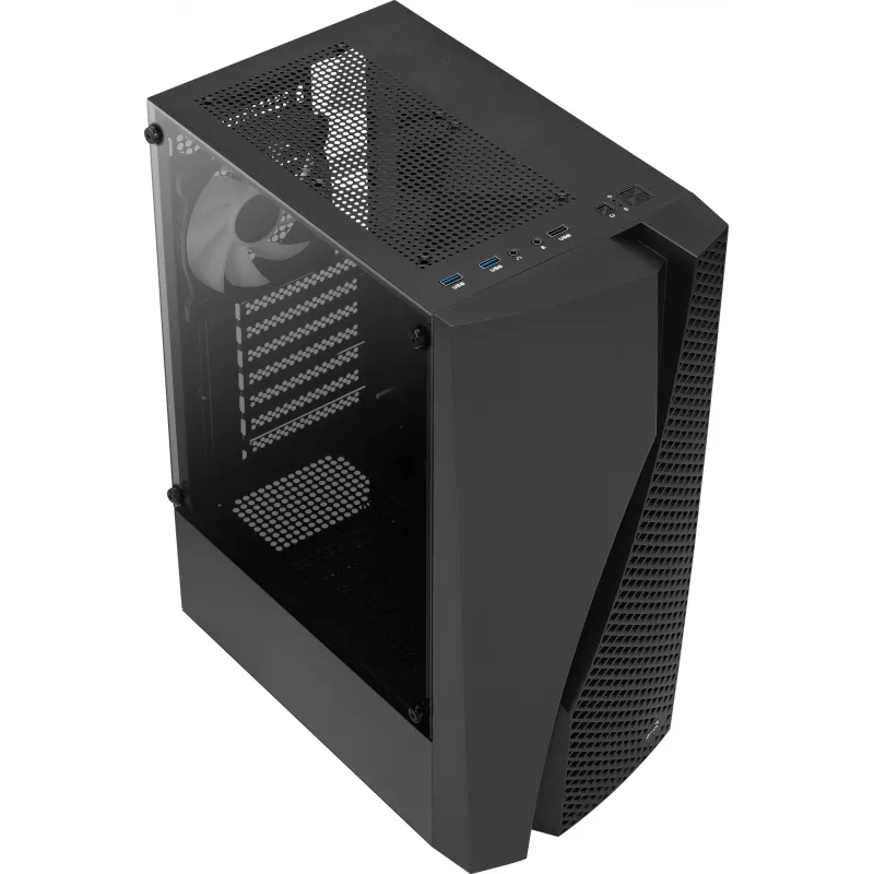 Case PC Aerocool WAVEBKV3 ATX in vetro temperato con 4 ventole RGB nero