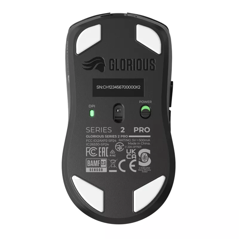 Mouse da gaming wireless GLORIOUS Series 2 PRO (per destrimani) – 26.000 DPI, RF Wireless + USB‑C, 4K/8K Hz, 6 tasti, nero