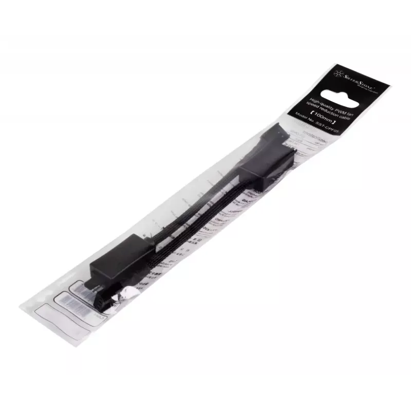 SilverStone SST-CPF05 cavo di riduzione velocità ventola PWM, 10 cm, confezione da 2, nero