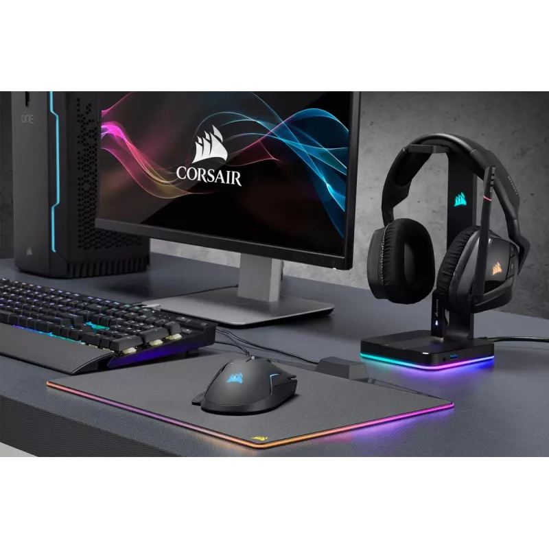 Supporto per cuffie CORSAIR - ST100 RGB Premium - con supporto 7.1 Surround - illuminazione RGB personalizzabile