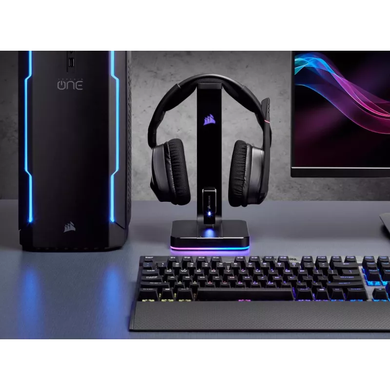 Supporto per cuffie CORSAIR - ST100 RGB Premium - con supporto 7.1 Surround - illuminazione RGB personalizzabile