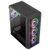 Case PC Aerocool PRISMBKV3 ATX nero 4 ventole ARGB frontale laterale in vetro temperato