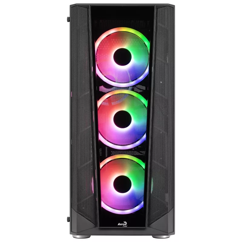 Case PC Aerocool PRISMBKV3 ATX nero 4 ventole ARGB frontale laterale in vetro temperato