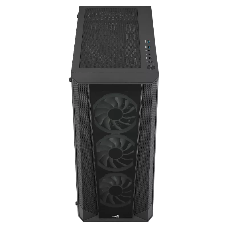 Case PC Aerocool PRISMBKV3 ATX nero 4 ventole ARGB frontale laterale in vetro temperato